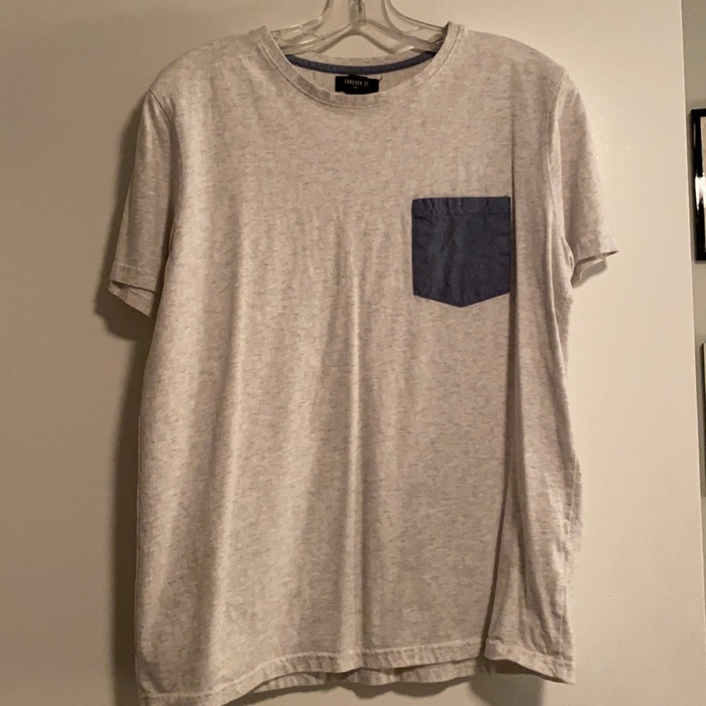 F21 denim pocket tee